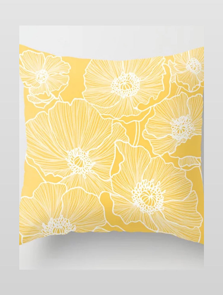 Yellow Poppies Pillow